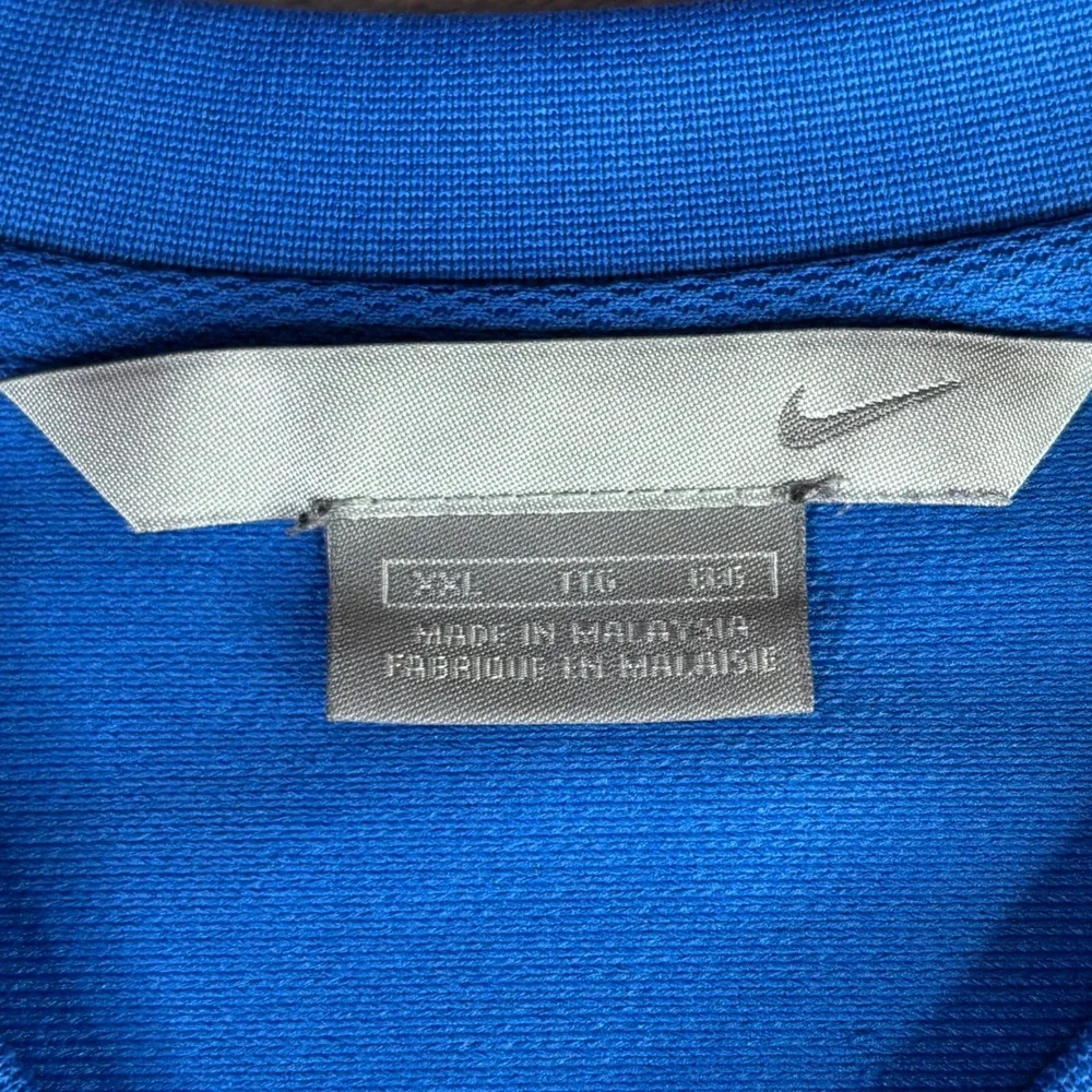 Nike‎ Long Sleeve Shirt Mens XXL Blue Black V-Neck Athletic Stripe H40408HON